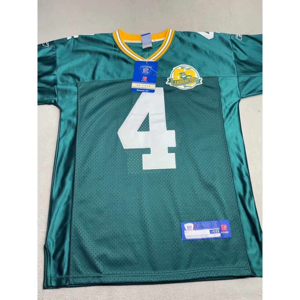 Reebok Brett Favre Green Bay Packers Jersey 4 Lambeau Field 50th Anniversary 48